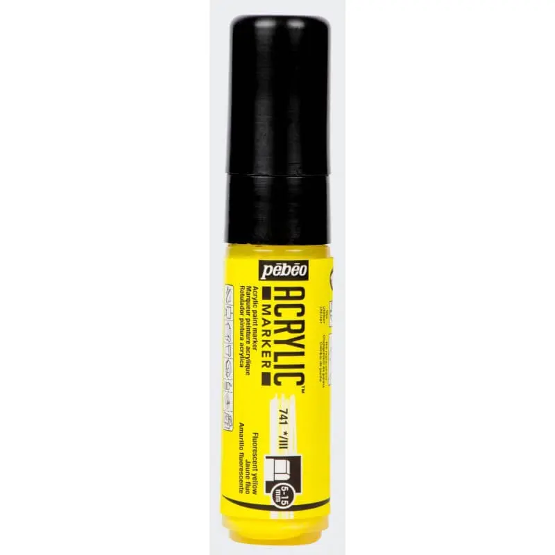 Marqueur Peinture Acrylique 5-15MM Jaune Fluo - Pébéo