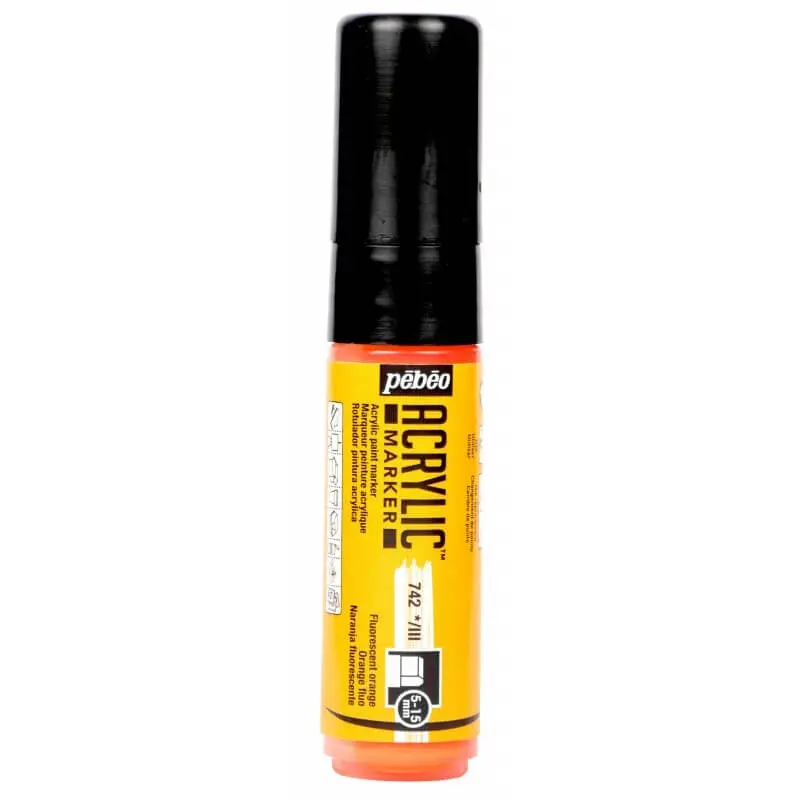 Marqueur Peinture Acrylique 5-15MM Orange Fluo - Pébéo