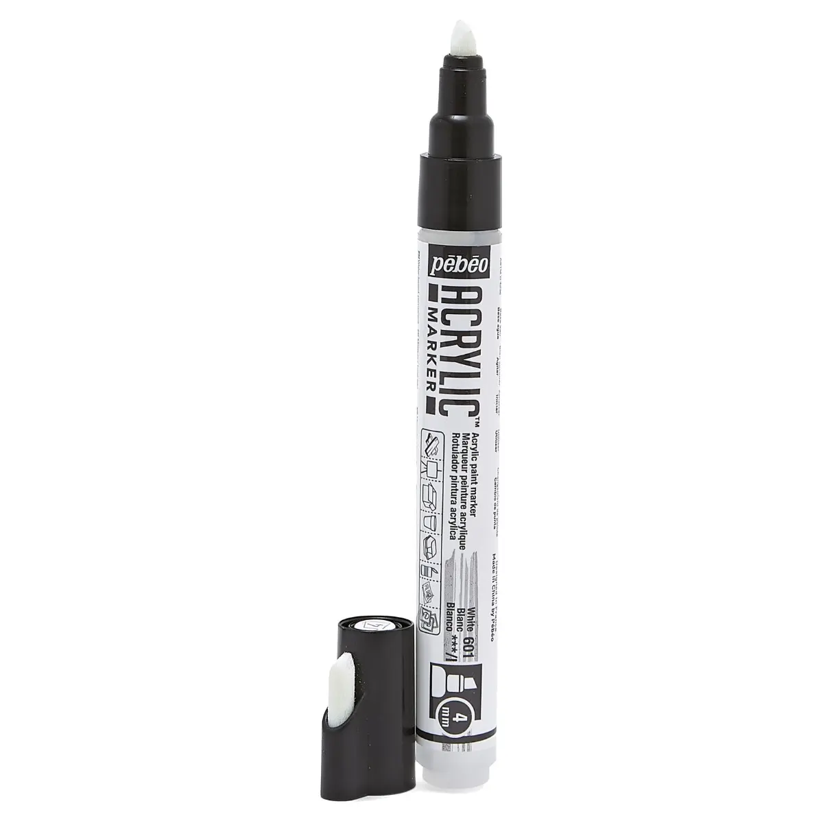 Marqueur Peinture Acrylique Biseauté 4MM Blanc - Pébéo