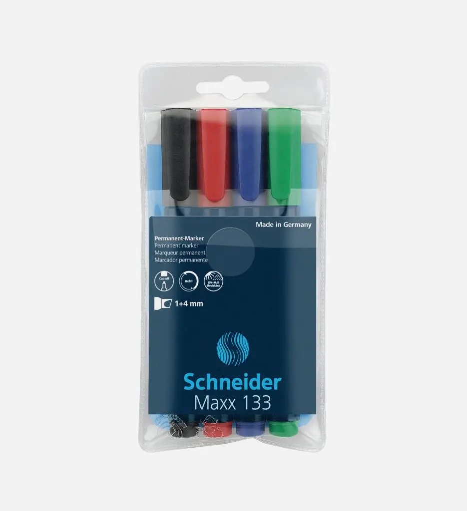 Pochette De 4 Marqueurs Permanants 133 - SCHNEIDER