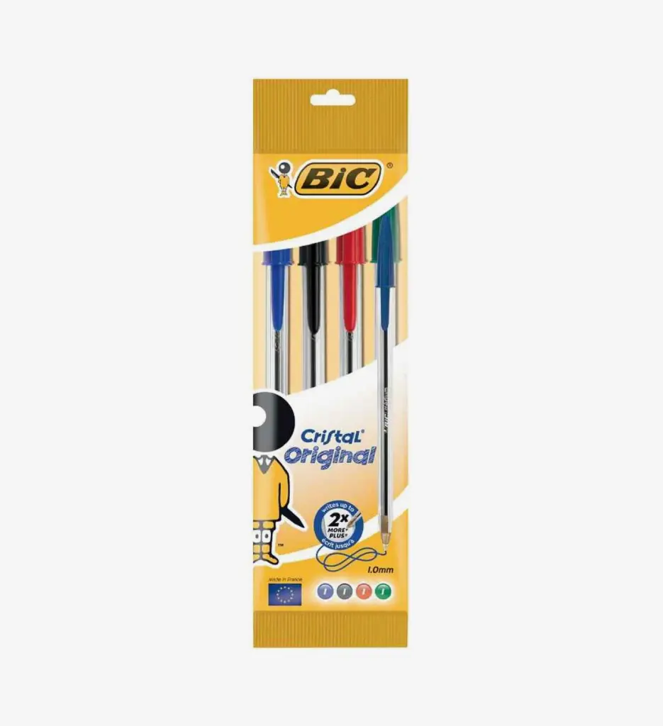 Pochette De 4 Stylos Cristal Original Assorties - BIC