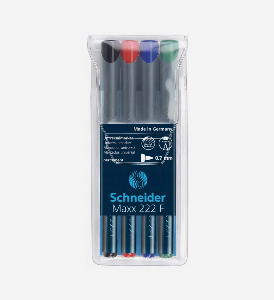 Pochette 4 Marqueurs Permanent Maxx OHP 222 F - Schneider
