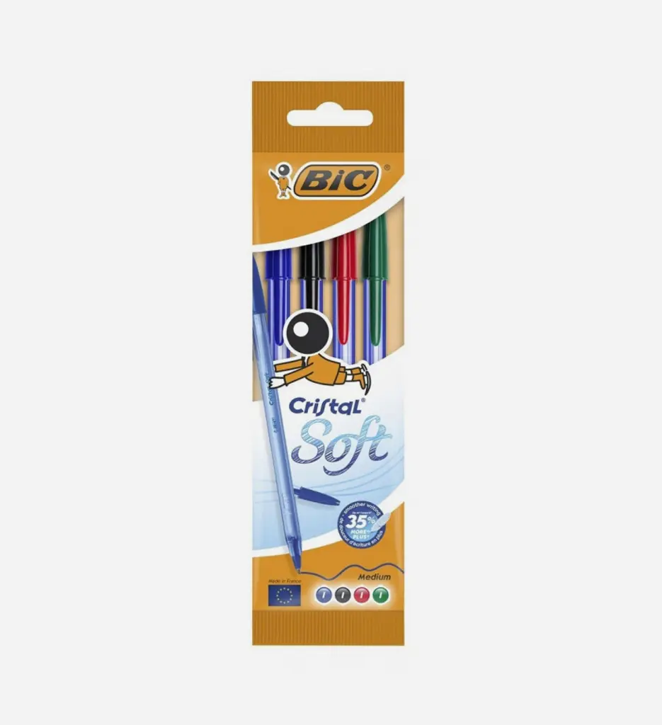Pochette de 4 Stylo à Bille Cristal Soft - BIC