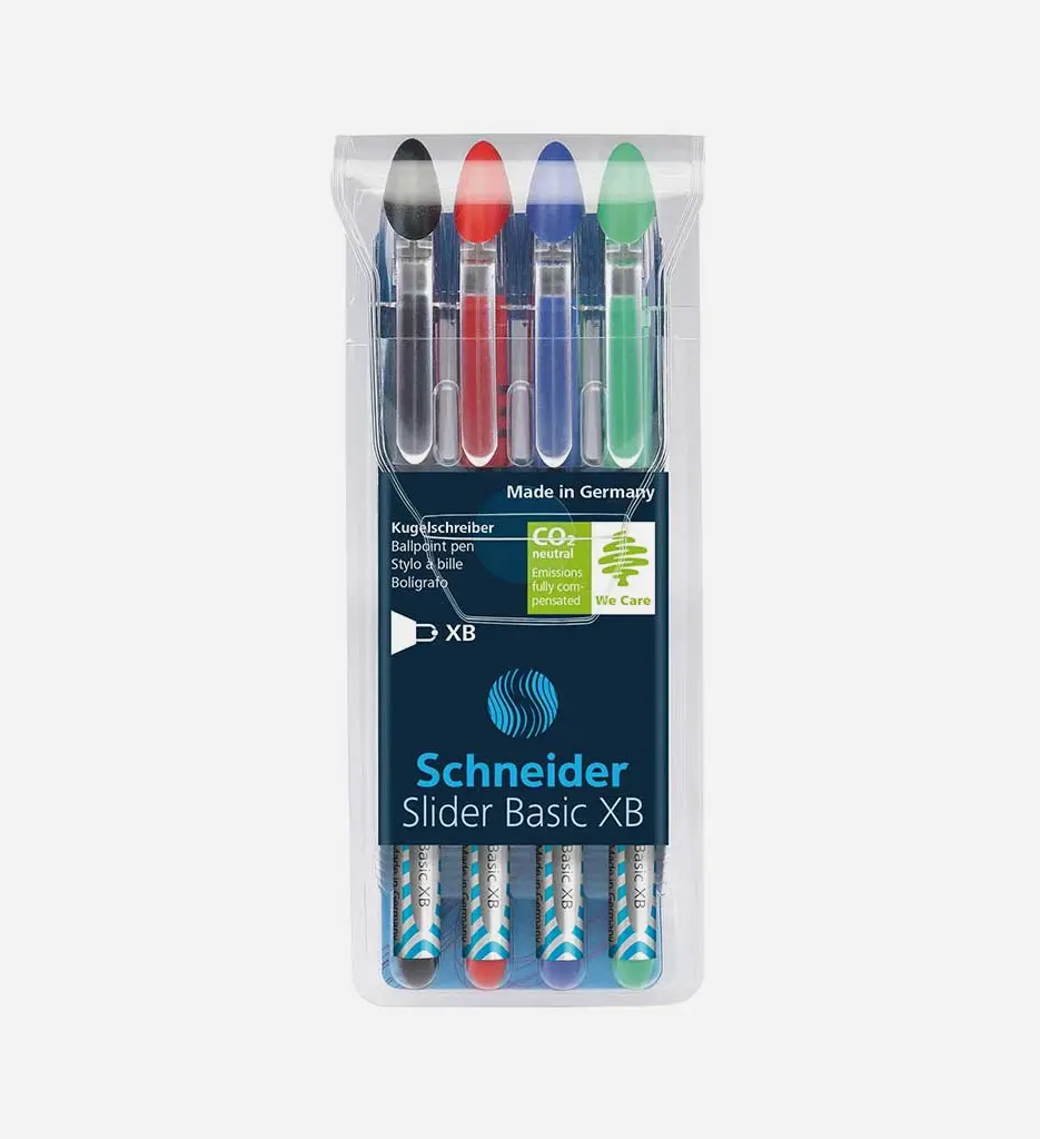 Pochette de 4 Stylos Slider Basic XB - Assorties
