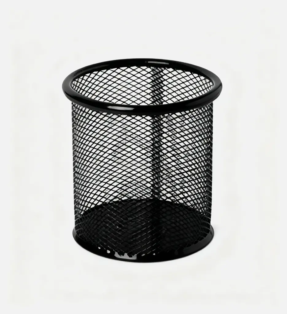 Pot à Stylo Rond Métal - Noir