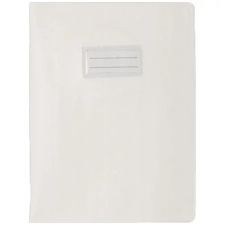 Protège-cahier en PVC LINO 17x22cm - Blanc