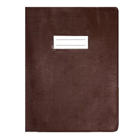 Protège-cahier en PVC LINO 17x22cm - Marron