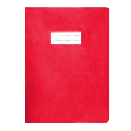 Protège-cahier en PVC LINO 17x22cm - Rouge