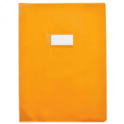Protège-cahier en PVC LINO A4 - Orange