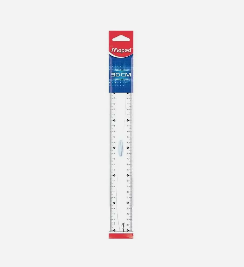 Règle 30cm en plastique avec poignée - Maped