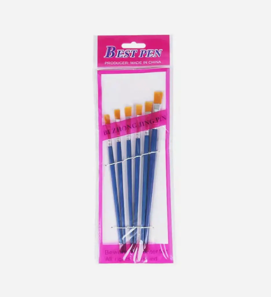 Pochette de 6 Pinceaux Plat Réf 910 - BEST PEN