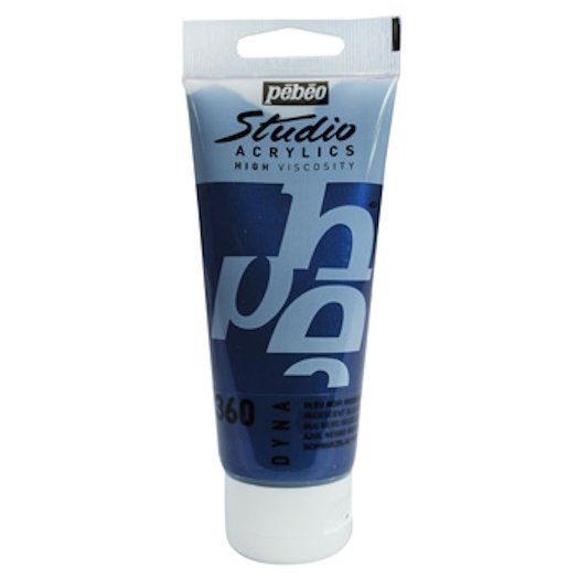 Acrylique Studio High Viscosity 100Ml Bleu Noir Iridescent - Pébéo 