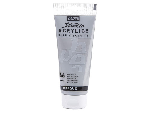Acrylique Studio High Viscosity 100Ml Gris Neutre - Pébéo 