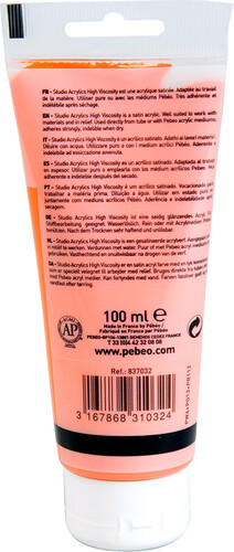 Acrylique Studio High Viscosity 100Ml Orange Cadmium - Pébéo