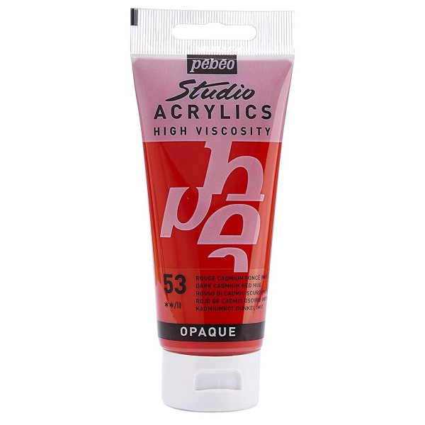 Acrylique Studio High Viscosity 100Ml Rouge Cadmium Foncé - Pébéo 