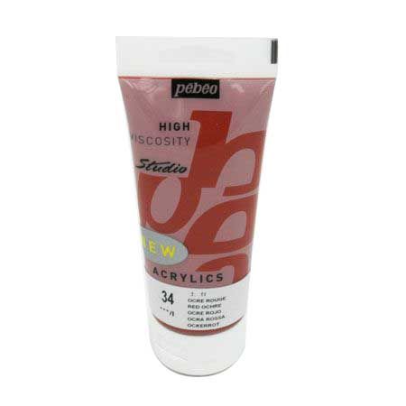 Acrylique Studio High Viscosity 100Ml Rouge Ocre - Pébéo 