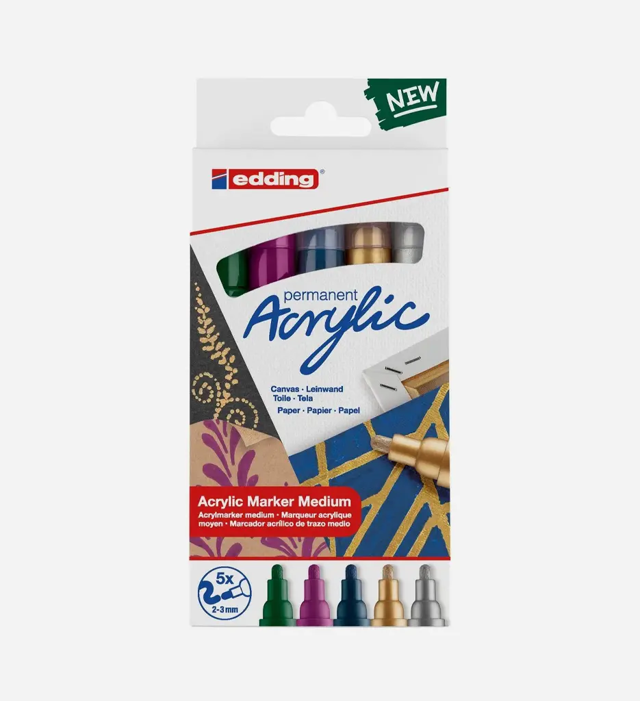 Boite de 5 Marqueurs Acrylique Peinture 
 5100 Festif - EDDING 