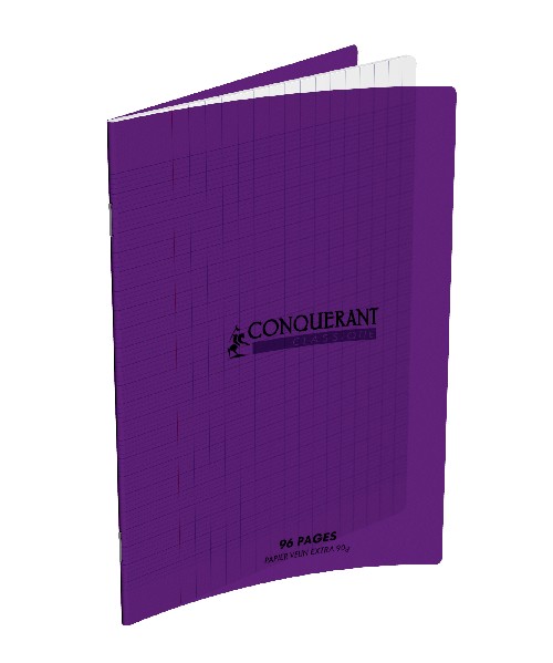 Cahier Piqué 96P 17x22 90Gr PP Violet - Conquérant