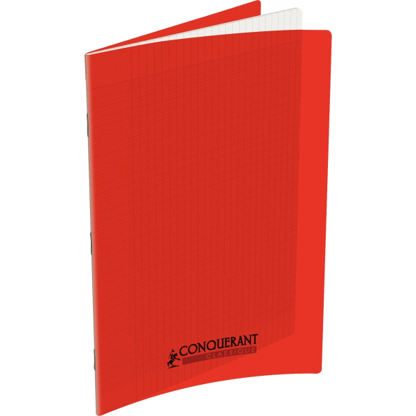 Cahier Piqué 96P A4 90Gr PP Rouge - Conquérant