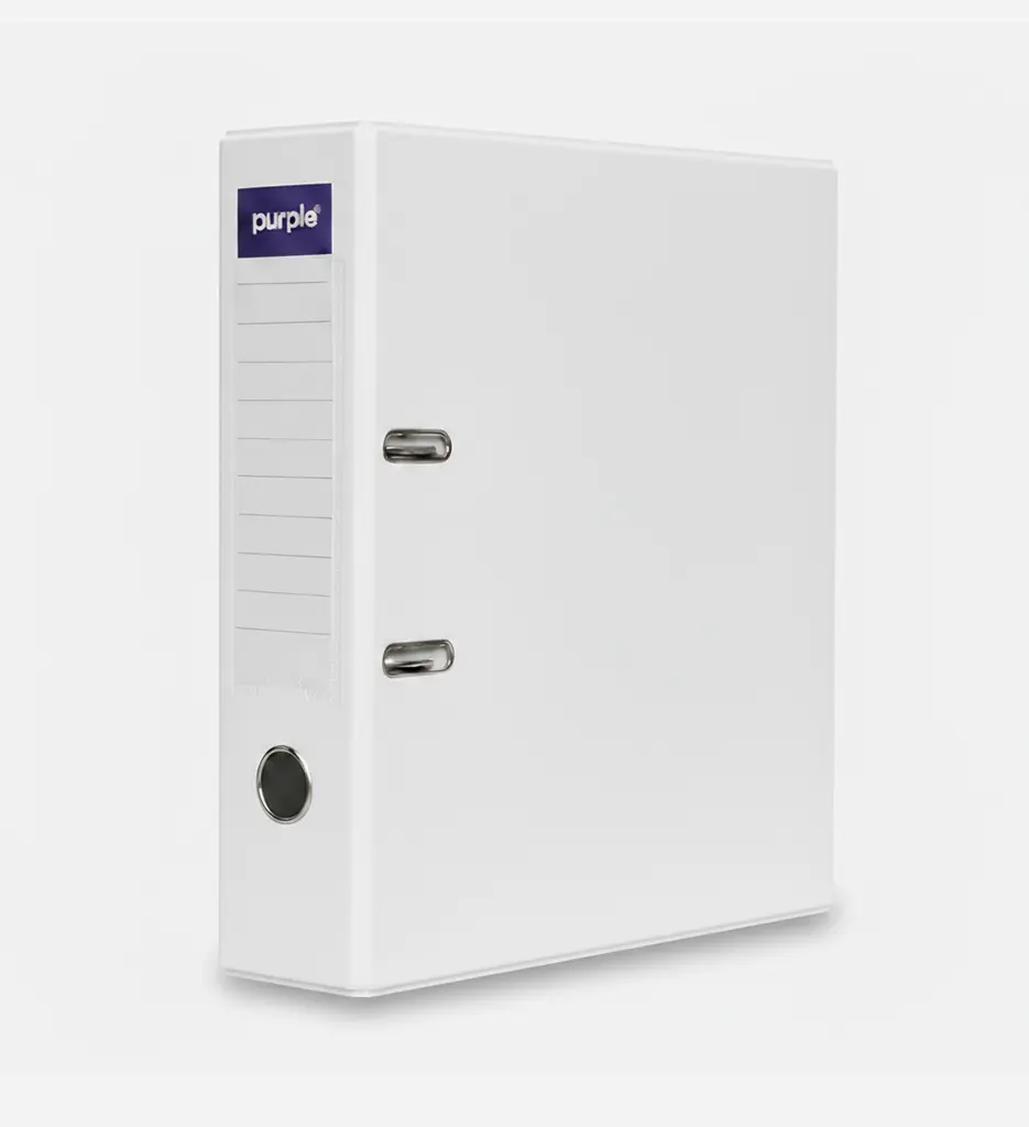 Classeur à Levier Essential DOS 75mm Blanc - PURPLE