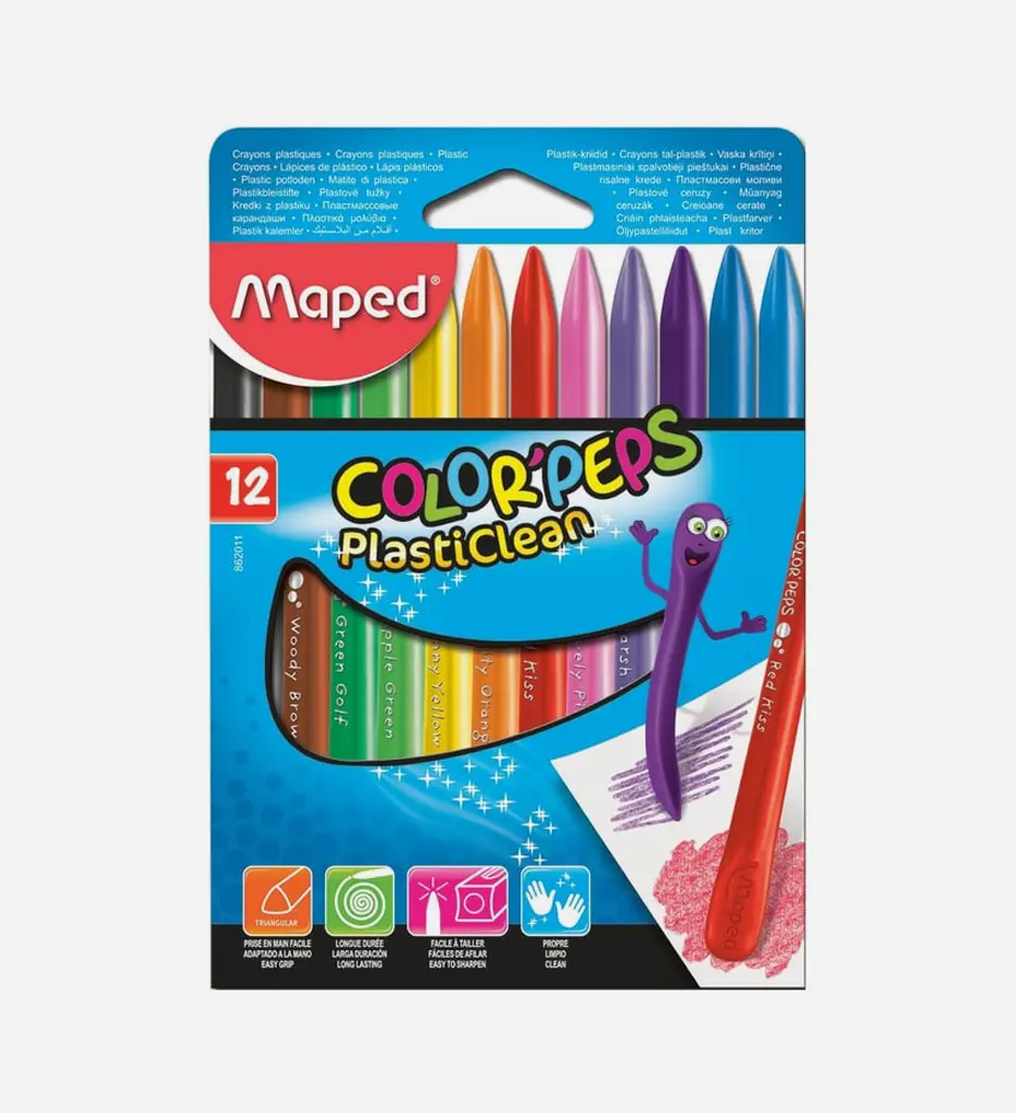 Crayons de couleur Plasticlean 12 pièces - Maped