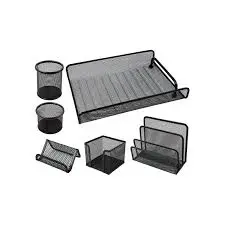 Ensemble De Bureau en Métal 6 Pièces - Noir