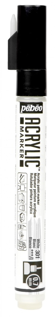 Marqueur Peinture Acrylique 0.7MM Blanc - Pébéo 