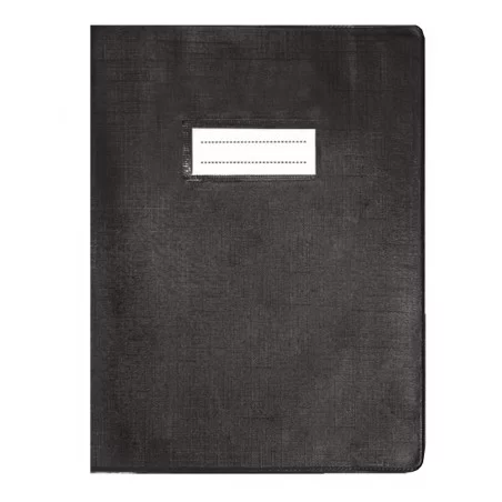 Protège-cahier en PVC LINO 17x22cm - Noir 