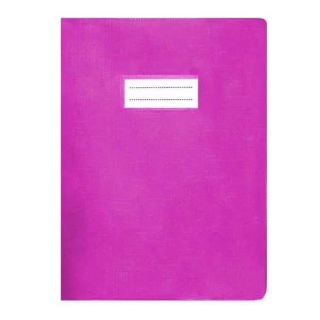 Protège-cahier en PVC LINO A4 - Rose