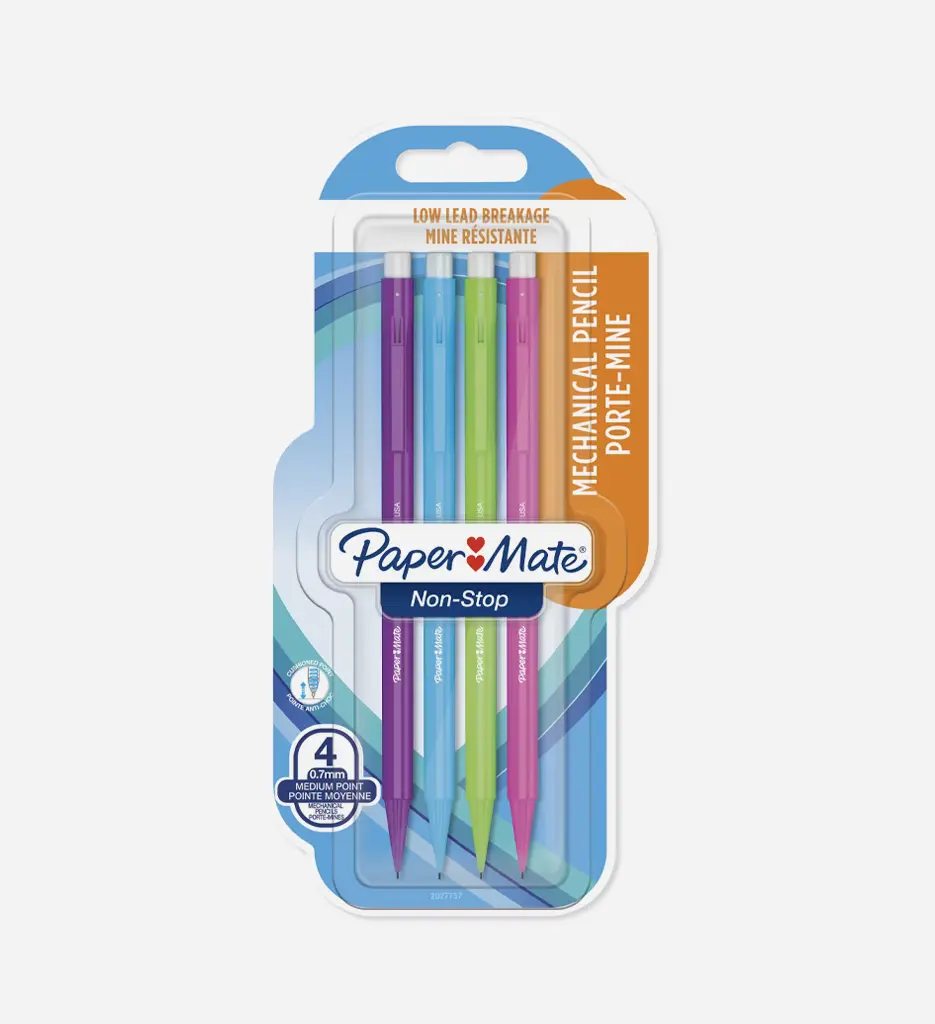 Pack 4 Porte-Mine PAPER MATE Non-Stop 0.7mm