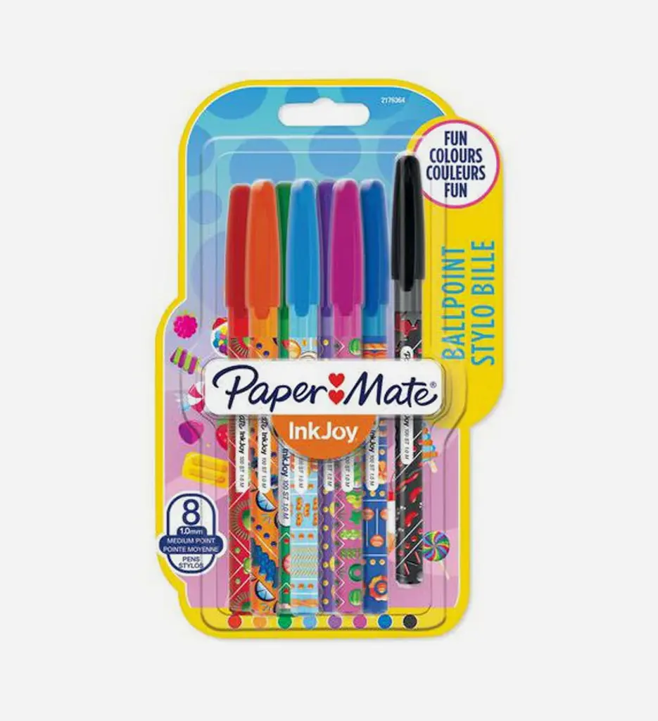 Pack 8 Stylos Bille Candy Pop InkJoy 1.0 mm - PAPER MATE 