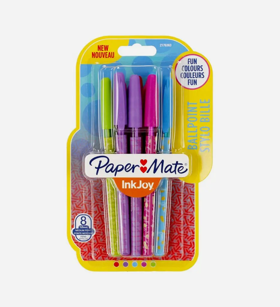 Pack 8 Stylos Bille Vintage InkJoy 1.0mm - PAPER MATE 