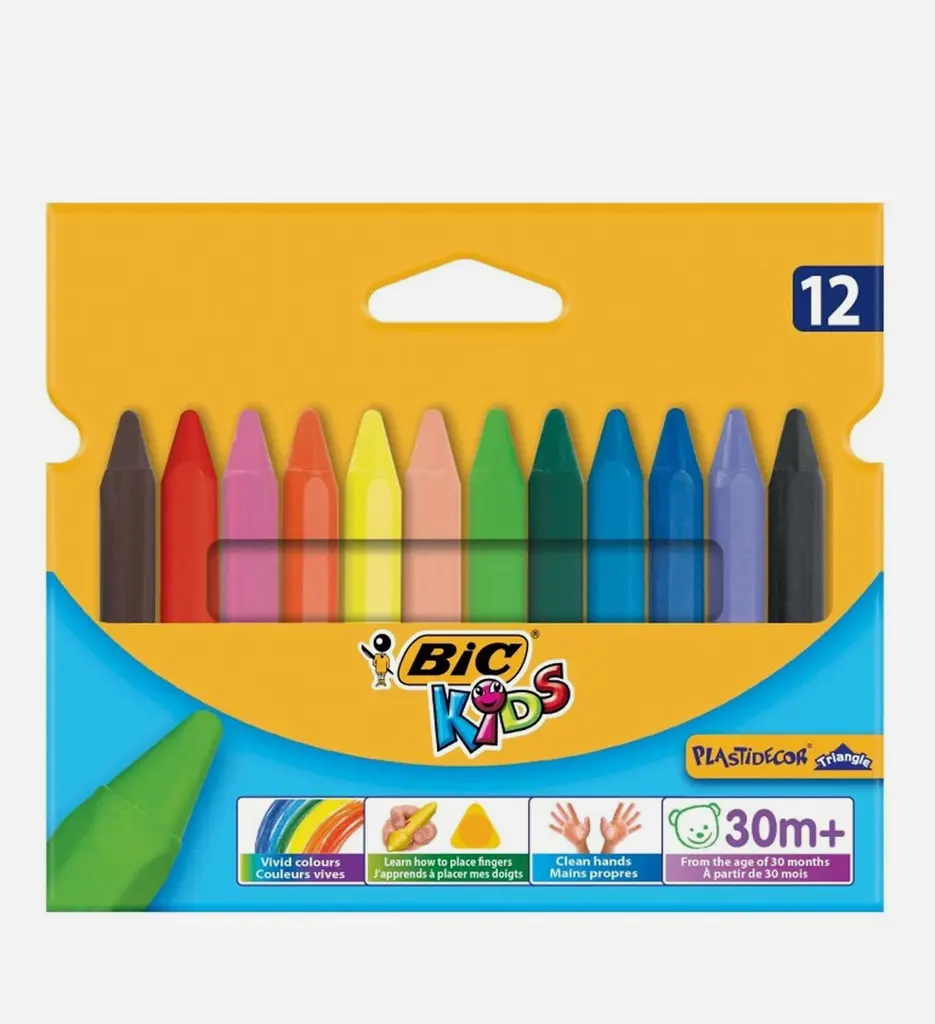 Pack de 12 Crayons Plastidecor triangle - BIC
