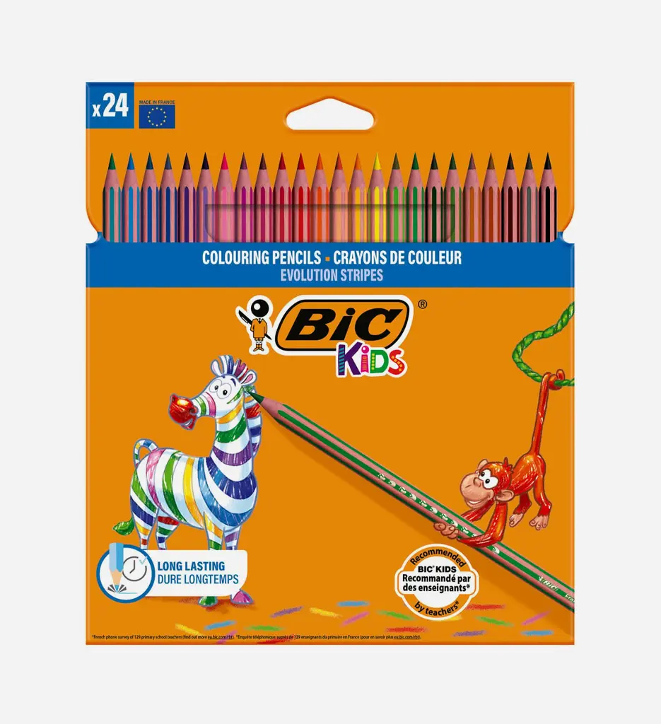 Pack de 24 Crayons de couleur Evolution Stripes - BIC