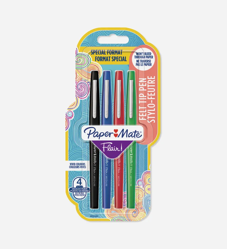Pack de 4 Stylo-Feutre  Flair 0.7mm - PAPER MATE