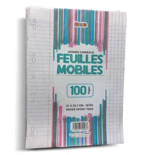 Paquet De 100 Feuilles Mobiles Perforées  A4 - OSCAR
