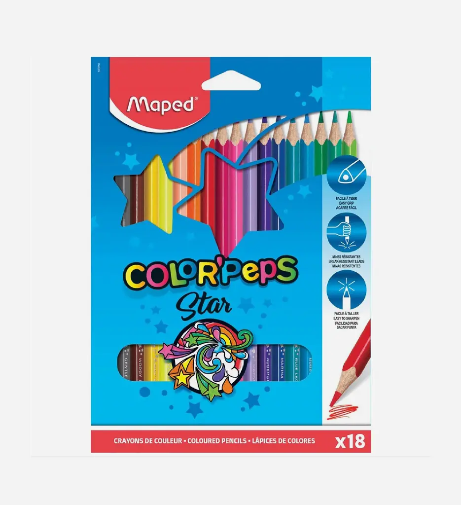 Paquet De 18 Crayon Couleur Coloor'peps Star - MAPED