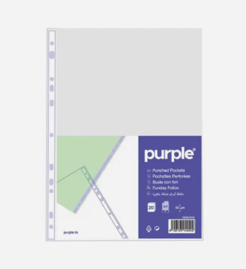 Paquet de 50 pochettes perforées - Purple