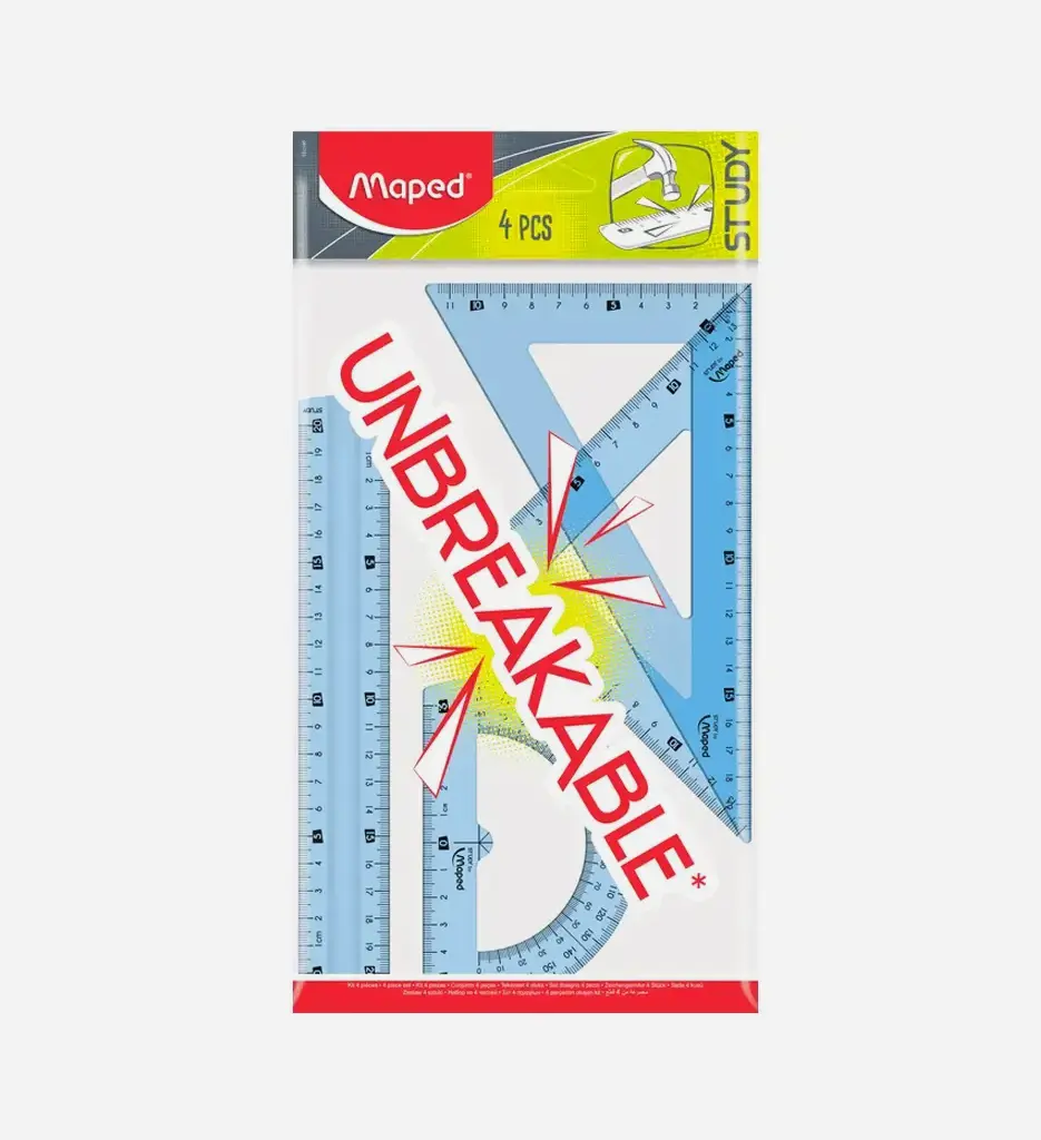 Pochette Géometrique Incassable 4 Pièces 30Cm - Maped