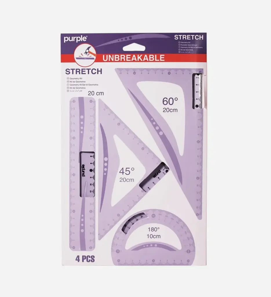 Pochette Géométrique Stretch 20Cm 4PCS - Purple