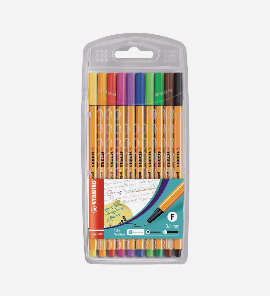 Pochette de 10 Feutres Point 88 - Assorties