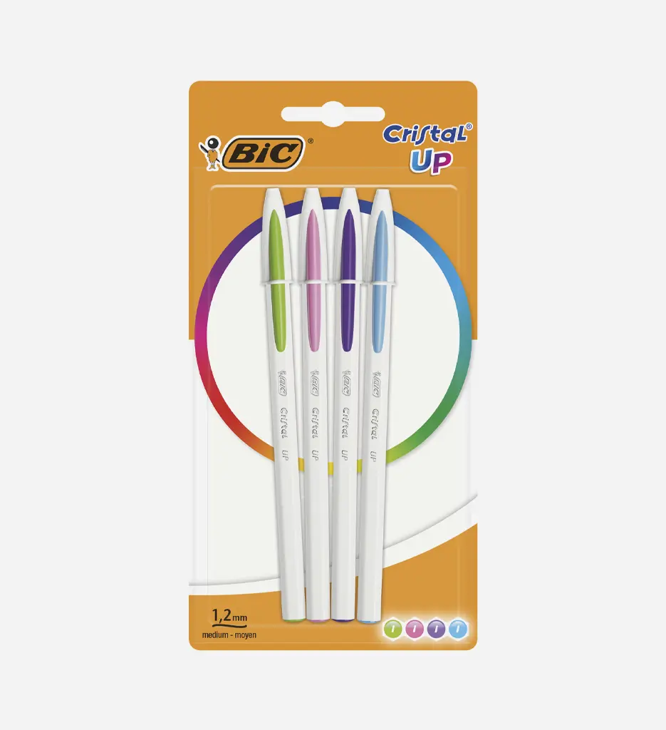 Pochette de 4 Stylo à Bille Cristal Fun Assorties - BIC 