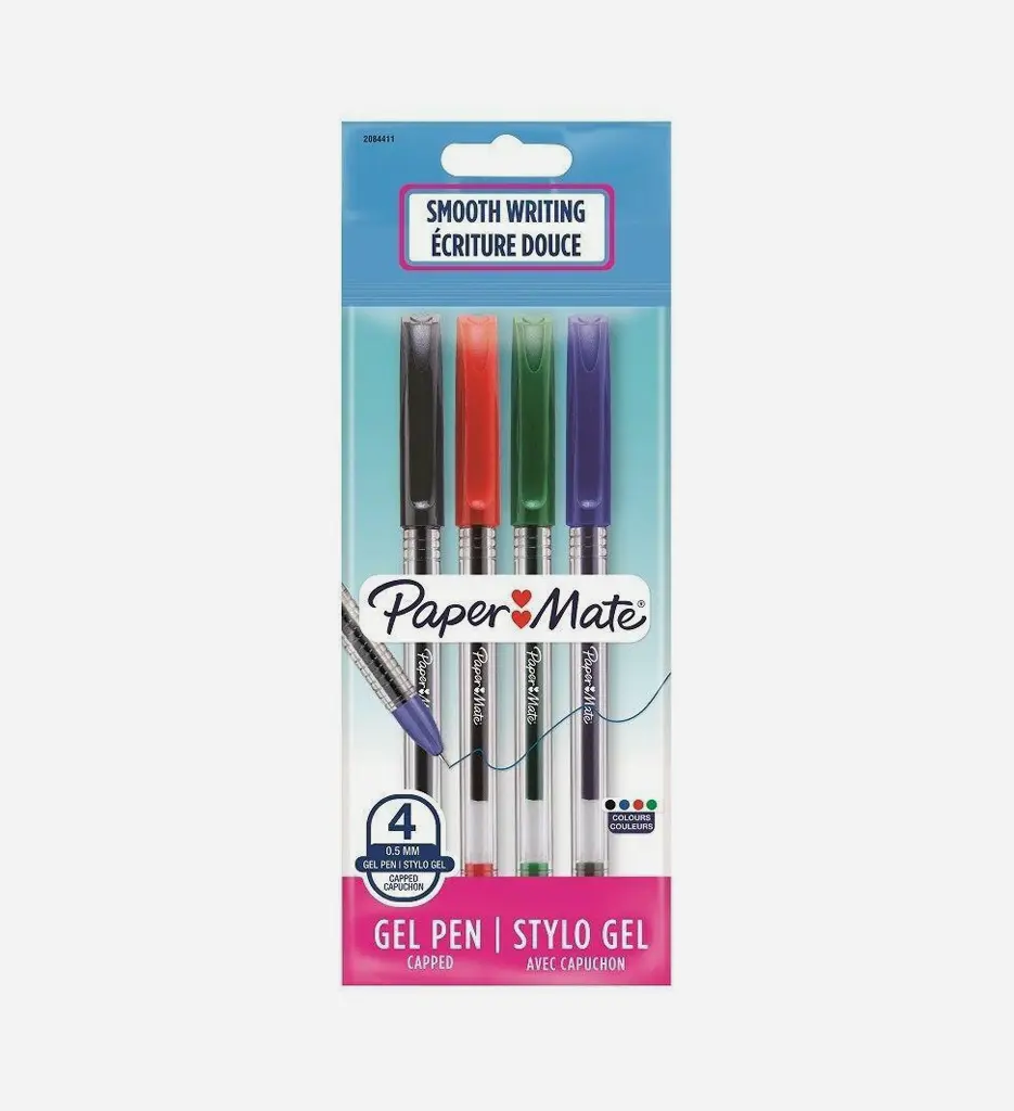 Pochette de 4 Stylo à Bille Jiffy Gel Assortie - PAPER MATE