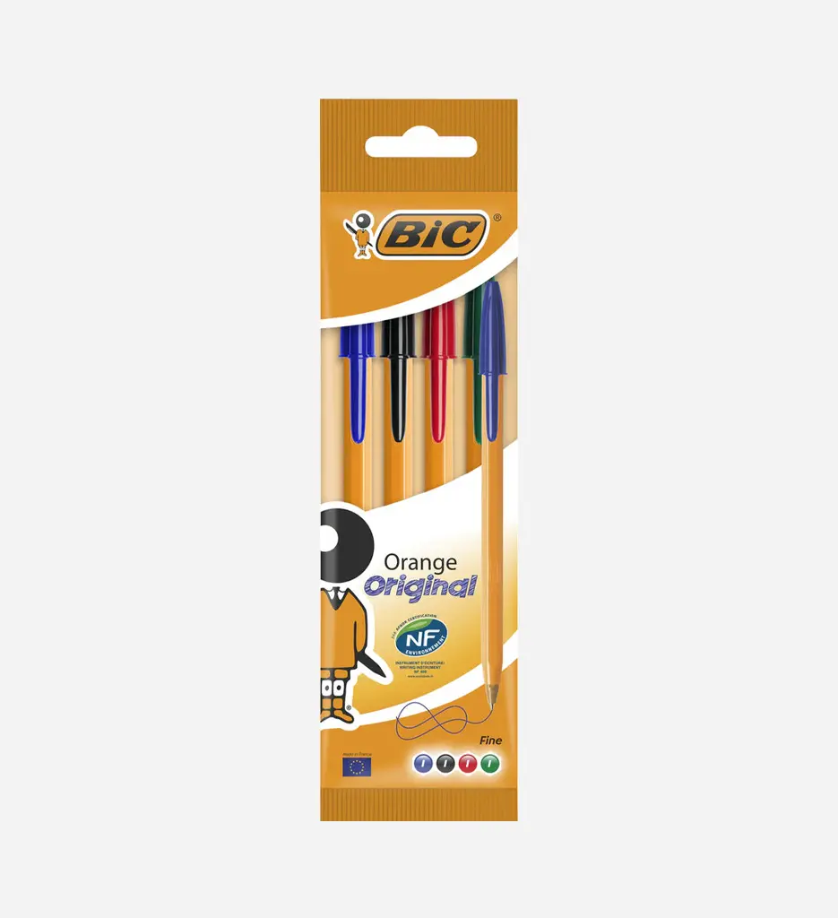Pochette de 4 Stylos Medium 0.7mm Fine Assorties - BIC