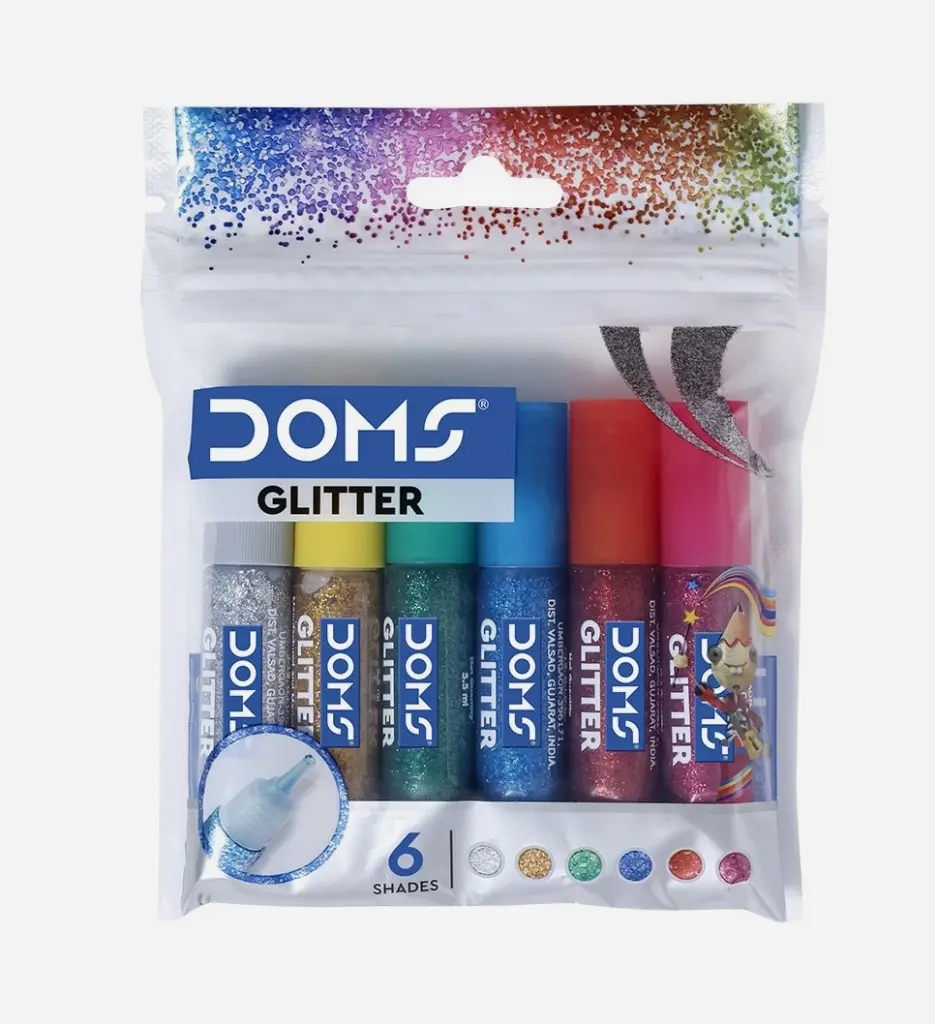 Pochette de 6 tube colle glitter - DOMS
