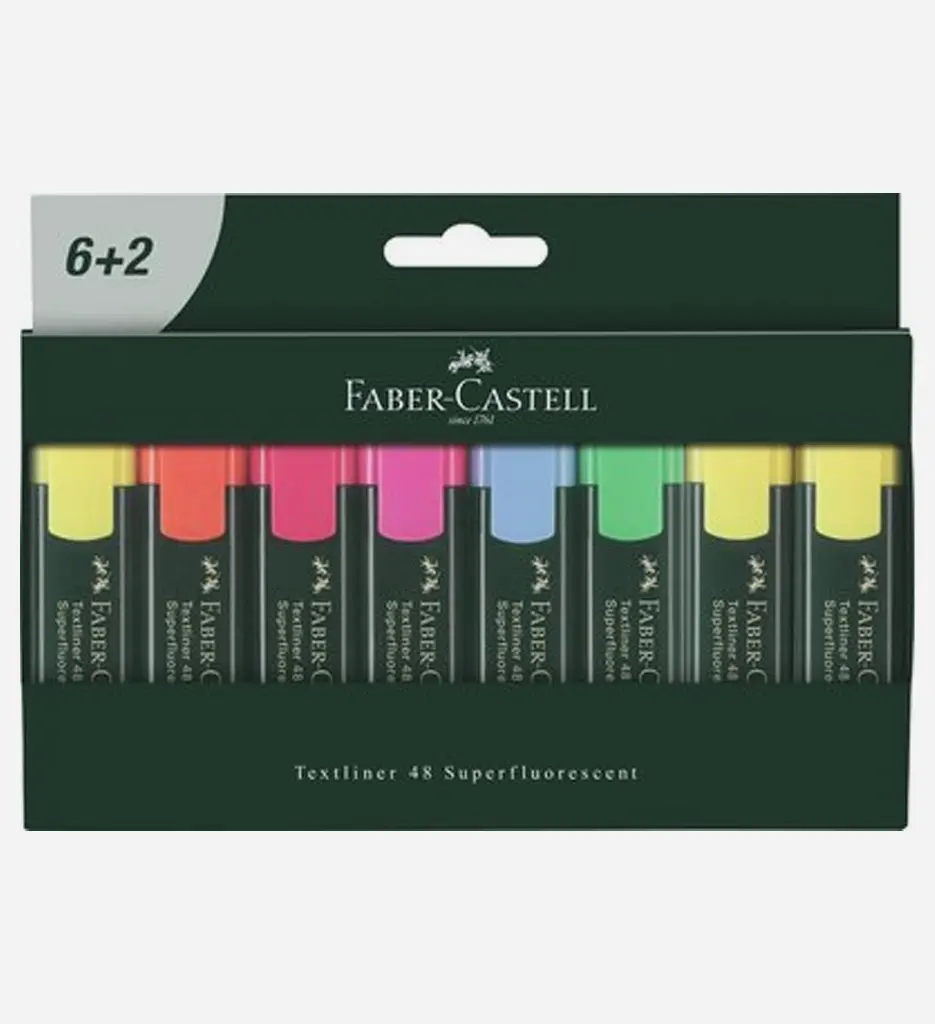 Pochette de 8 Surligneurs Fluo Réf 154862 - Faber Castell
