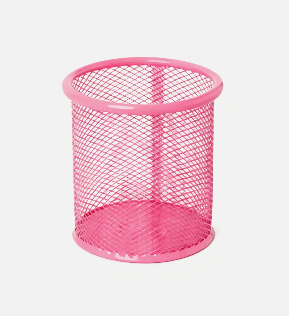 Pot à Stylo Rond Métal - Rose