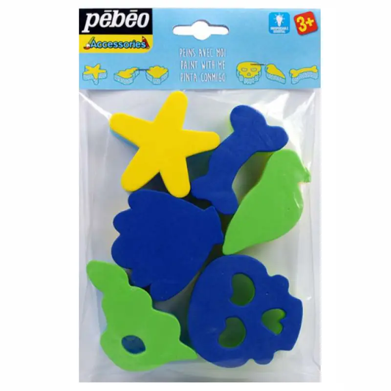 Set 6 Tampons Double Mousse Formes Pirate - PEBEO 