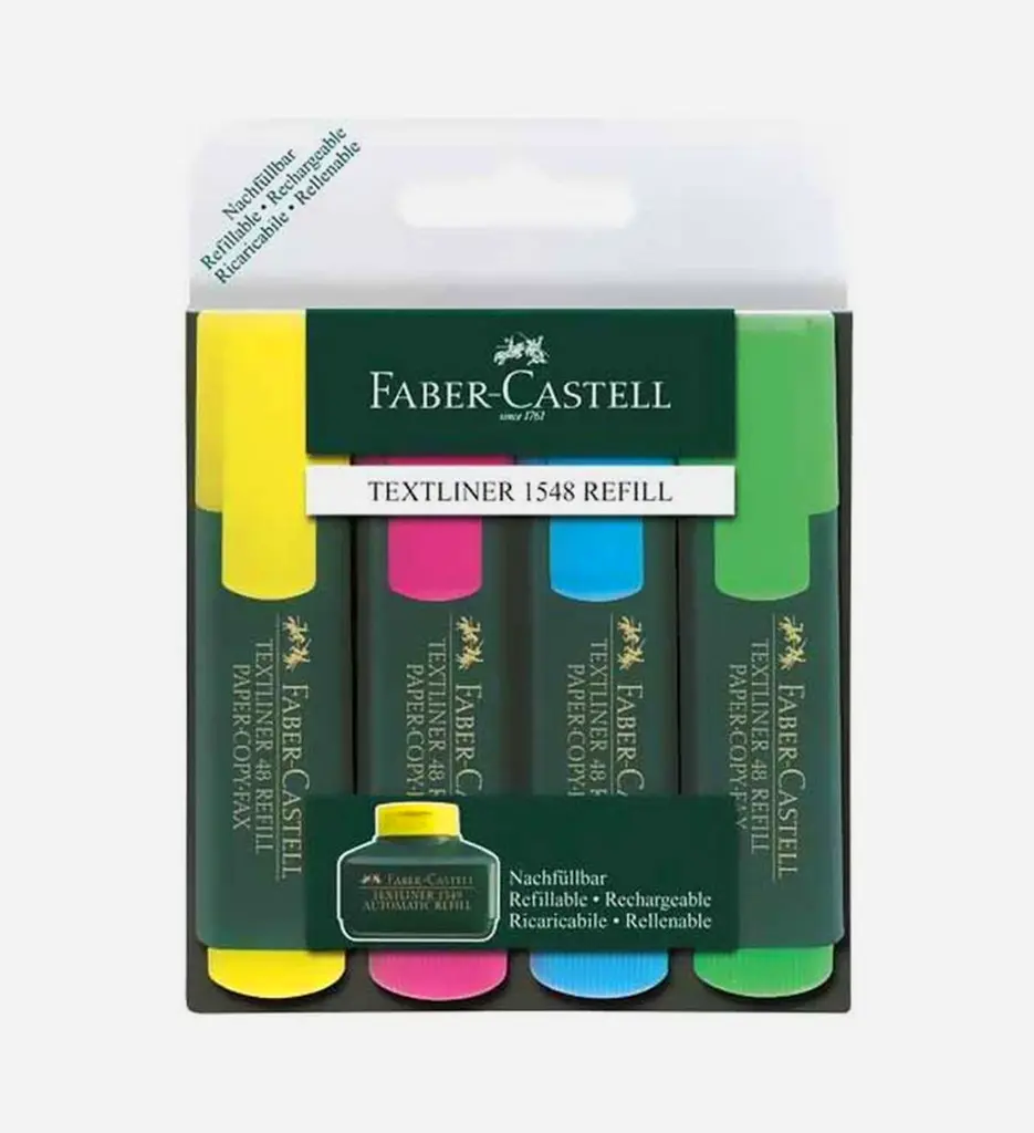 Surligneur Textliner 48 Etui de 4 - FABER CASTELL 