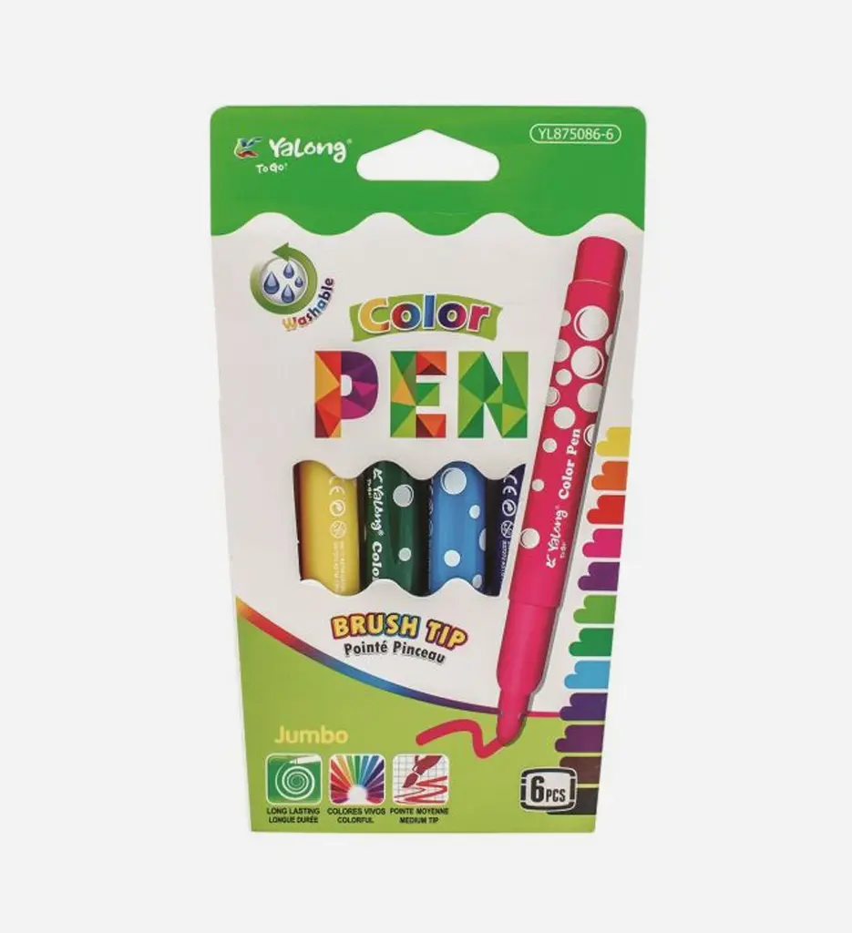 Blister de 6 Feutres Jumbo YL875086-6 - Yalong